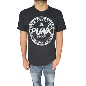 American Apparel Black Rock And Rollers Punk Graphic T-Shirt